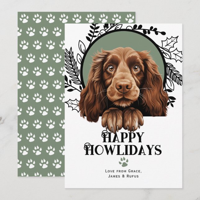 Happy Howlidays Field Spaniel Weihnachten (Vorne/Hinten)