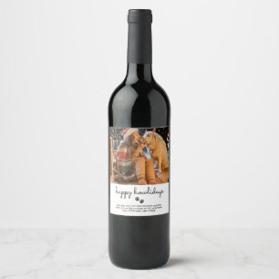 Happy Howlidays Foto Holiday Geschenk Weinkarte Weinetikett