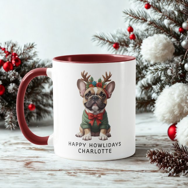 Happy Howlidays French Bulldog Frenchie Coffee Tasse (Von Creator hochgeladen)