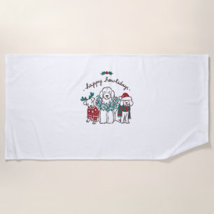 Happy Howlidays Funny Dog Weihnachtsgeschenk Strandtuch