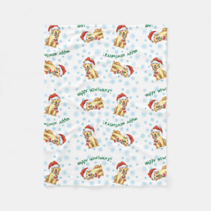 Happy Howlidays Gelbe Labrador Fleecedecke
