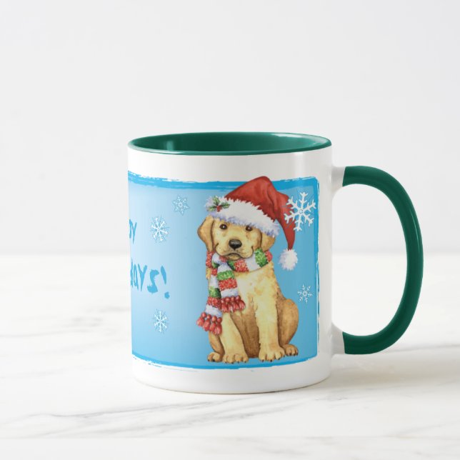 Happy Howlidays Gelbe Labrador Tasse (Rechts)