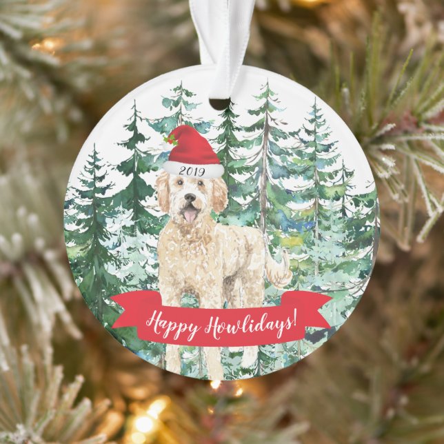 Happy Howlidays Golden Doodle Doodle Weihnachten Ornament (Baum)