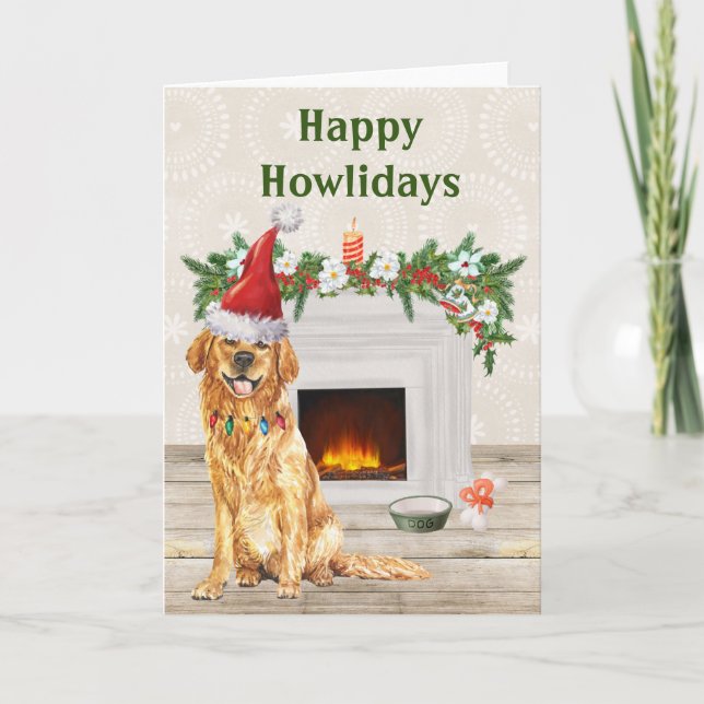 Happy Howlidays Golden Retriever Dog Weihnachten (Vorderseite)