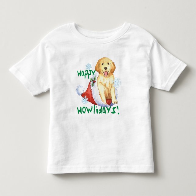 Happy Howlidays Golden Retriever T - Shirt (Vorderseite)