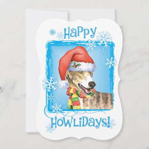 Happy Howlidays Greyhound Feiertagskarte