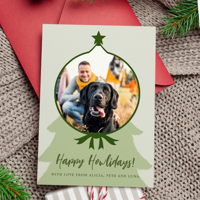 Happy Howlidays Hund Foto Grün Weihnachten (Von Creator hochgeladen)