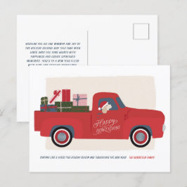 Happy Howlidays Hund in Truck Zeichnend Urlaubskar Feiertagspostkarte