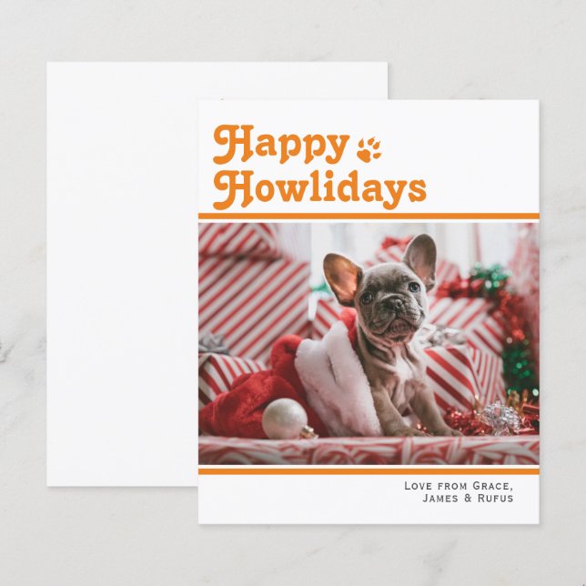 Happy Howlidays Hund Weihnachtskarte (Vorne/Hinten)