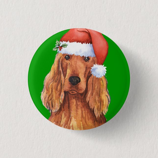 Happy Howlidays Irish Setter Button (Vorderseite)