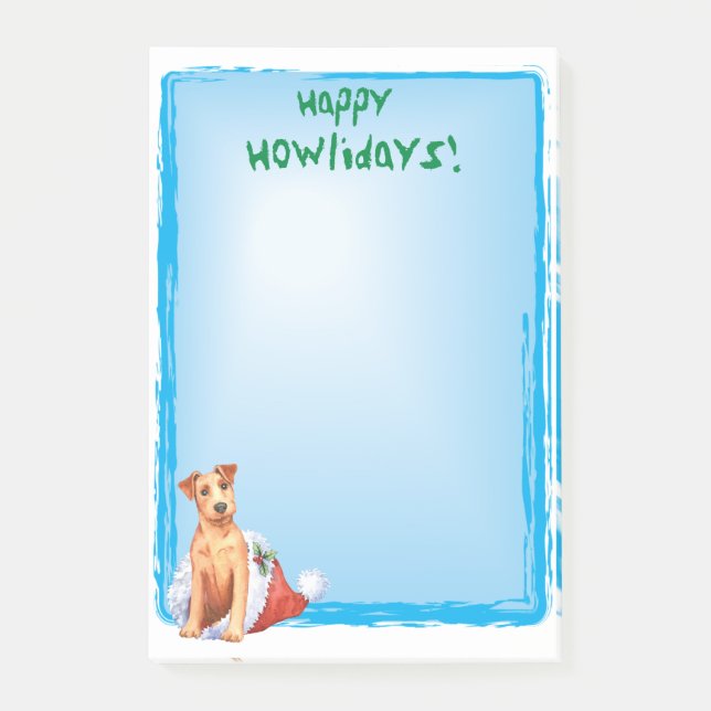 Happy Howlidays Irish Terrier Post-it Notes Post-it Klebezettel (Vorderseite)