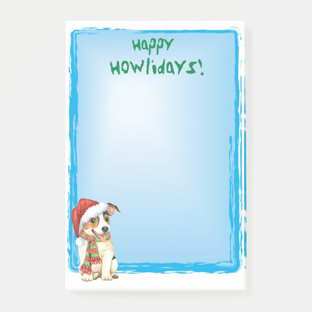 Happy Howlidays Jack Russell Terrier Post-it Notes (Devant)
