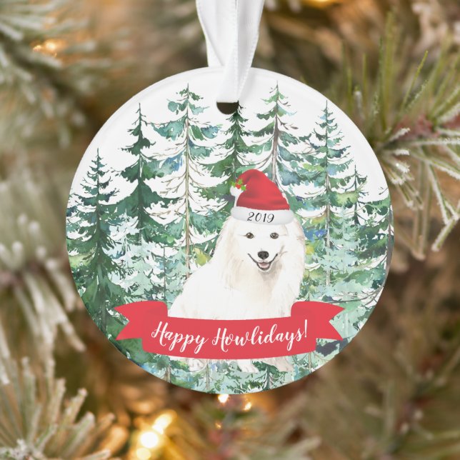Happy Howlidays Japanischer Spitz Dog Weihnachten Ornament (Baum)