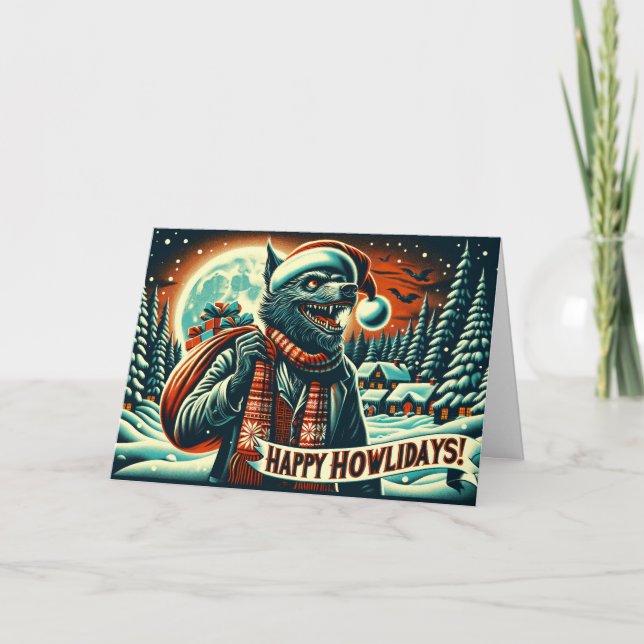Happy Howlidays Karte (Vorderseite)