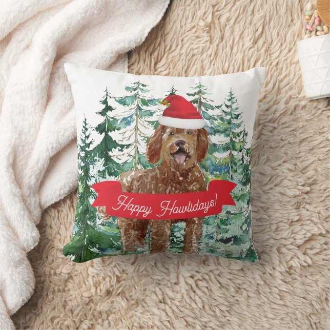 Happy Howlidays Labradoodle Dog Kissen (Decke)