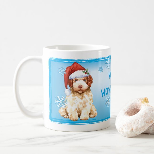 Happy Howlidays Lagotto Romagnolo Coffee Mug (Avec donut)