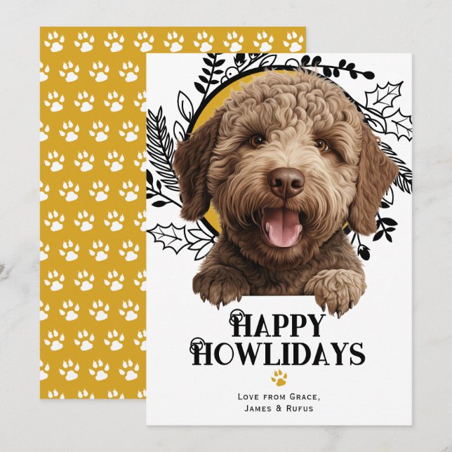 Happy Howlidays Lagotto Romagnolo Dog Weihnachten (Vorne/Hinten)