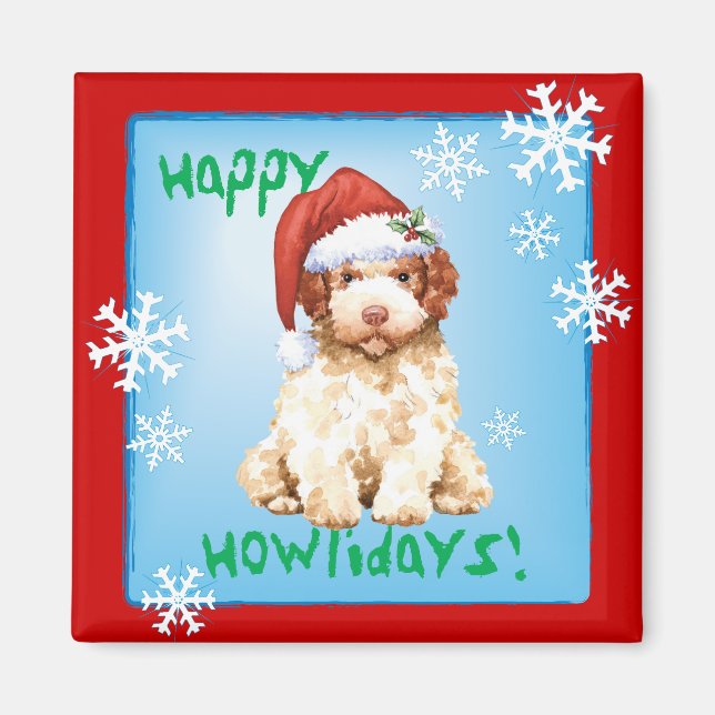 Happy Howlidays Lagotto Romagnolo Magnet (Vorne)