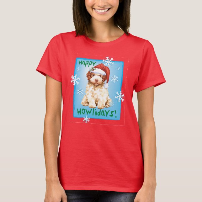 Happy Howlidays Lagotto Romagnolo T - Shirt (Vorderseite)