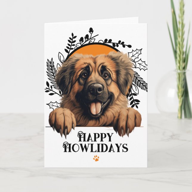 Happy Howlidays Leonberger Dog Weihnachten (Vorderseite)