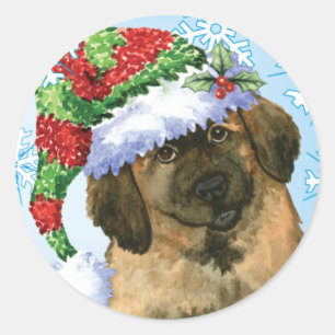 Happy Howlidays Leonberger Runder Aufkleber