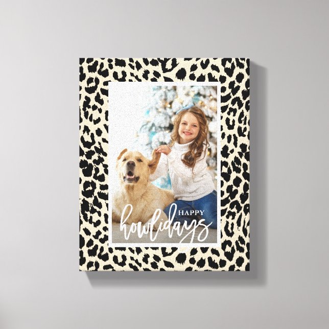 Happy Howlidays Leopard Print Foto Leinwanddruck (Vorderseite)
