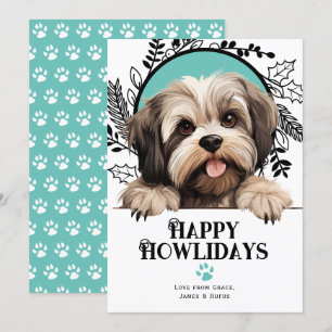 Happy Howlidays Lhasa Apso Dog Weihnachten