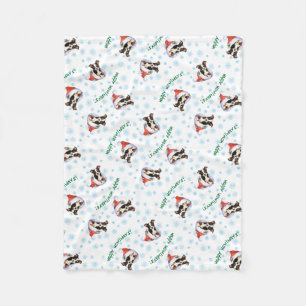 Happy Howlidays Long Coat Chihuahua Fleece Blanket