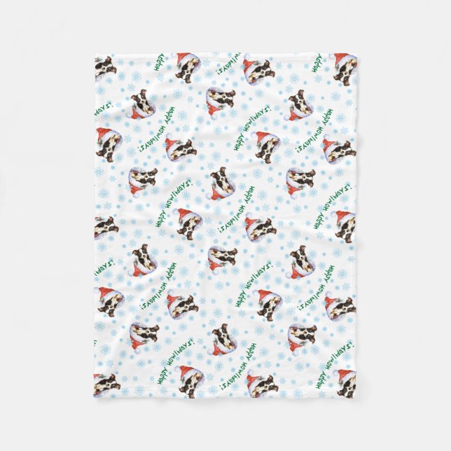 Happy Howlidays Long Coat Chihuahua Fleece Blanket (Vorderseite)
