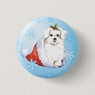 Happy Howlidays Maltese Button