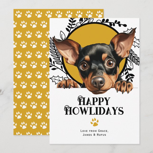 Happy Howlidays Manchester Terrier Dog Weihnachten (Vorne/Hinten)