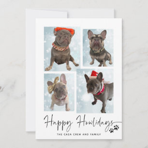 Happy Howlidays   Moderne vier FotoCollage Feiertagskarte