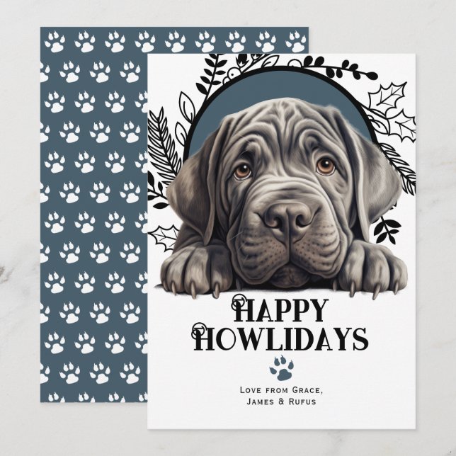 Happy Howlidays Neapolitan Mastiff Dog Weihnachten (Vorne/Hinten)