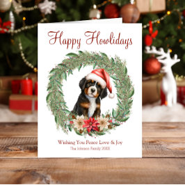 Happy Howlidays Niedlich Bernese Mountain Dog Feiertagskarte