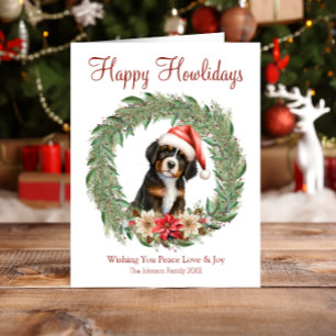 Happy Howlidays Niedlich Bernese Mountain Dog Feiertagskarte