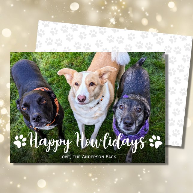 Happy Howlidays Niedlich Hund Foto Weihnachten (Von Creator hochgeladen)