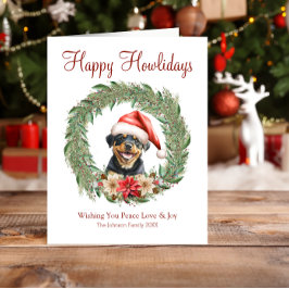 Happy Howlidays Niedlich Rottweiler Hund Feiertagskarte