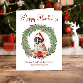 Happy Howlidays Niedlich Saint Bernard Dog Feiertagskarte