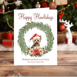 Happy Howlidays Niedlich Yorkie Dog Feiertagskarte