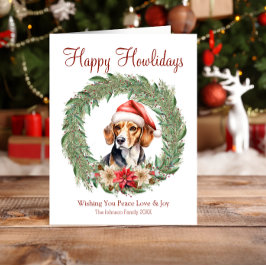 Happy Howlidays Niedlicher Beagle Hund Feiertagskarte