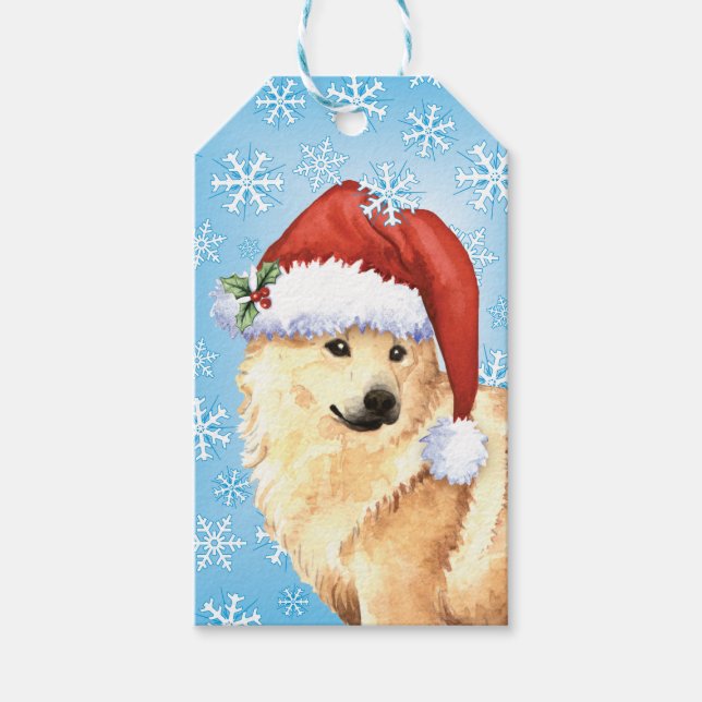 Happy Howlidays Norwegischer Buhund Geschenkanhänger (Vorderseite)