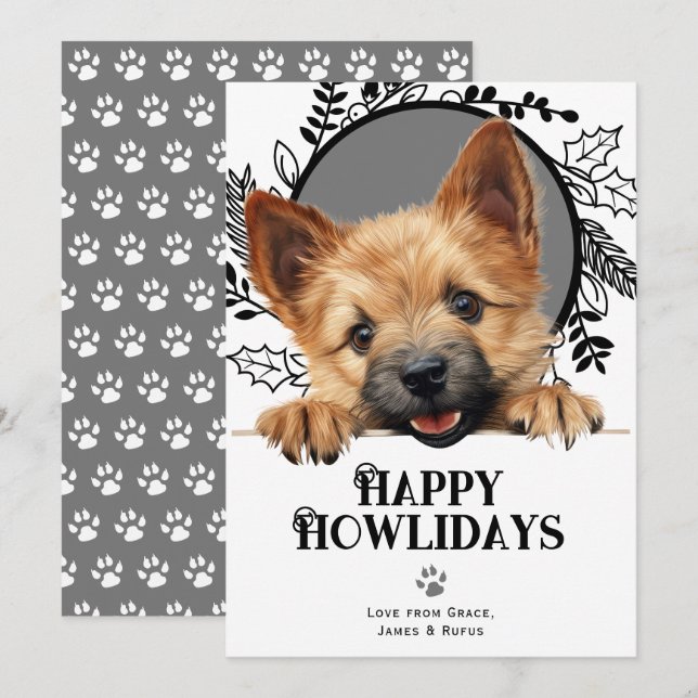Happy Howlidays Norwich Terrier Dog Weihnachten (Vorne/Hinten)