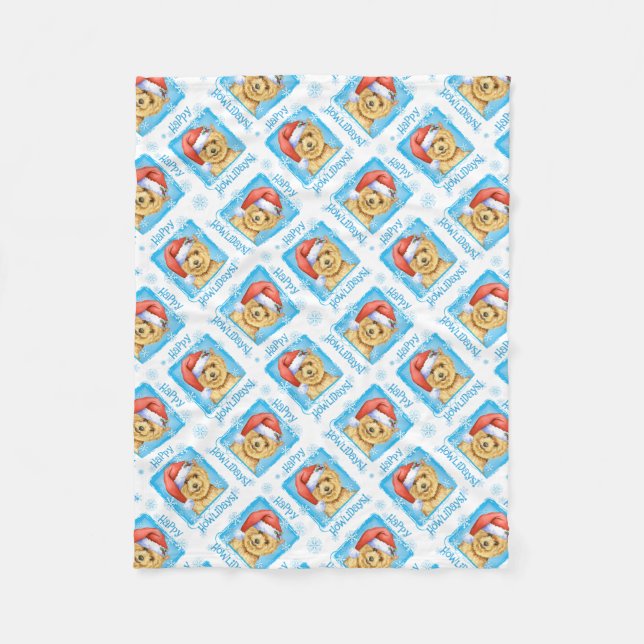 Happy Howlidays Norwich Terrier Fleece Blanket (Vorderseite)