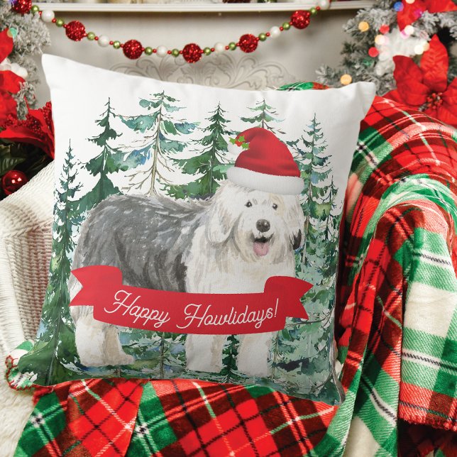 Happy Howlidays Old English Sheepdog Kissen (Von Creator hochgeladen)