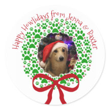 Happy Howlidays Paw Print Weihnachtskranz Foto
