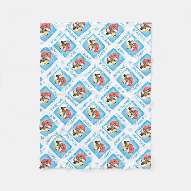 Happy Howlidays PBGV Fleece Blanket (Vorderseite)