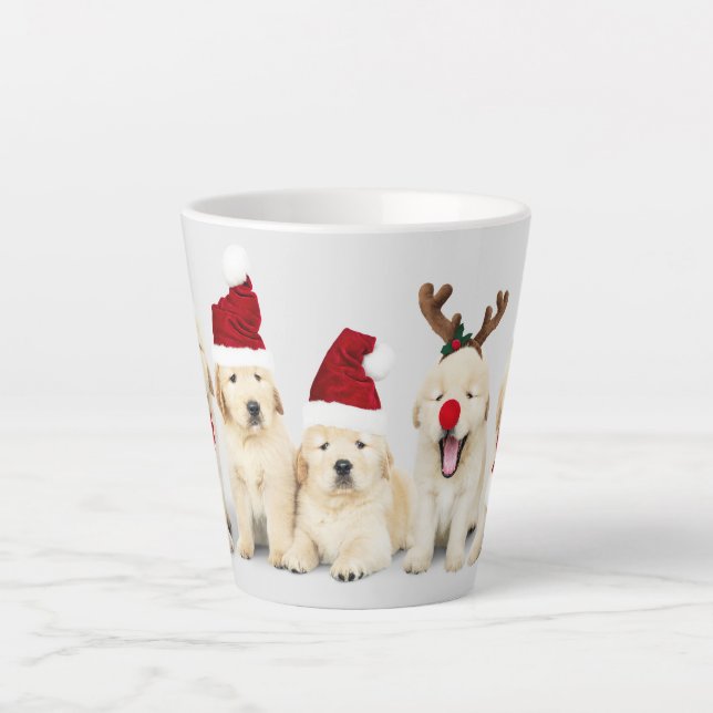 Happy Howlidays Pet Dog Holiday Foto | Weihnachten Milchtasse (Vorderseite)