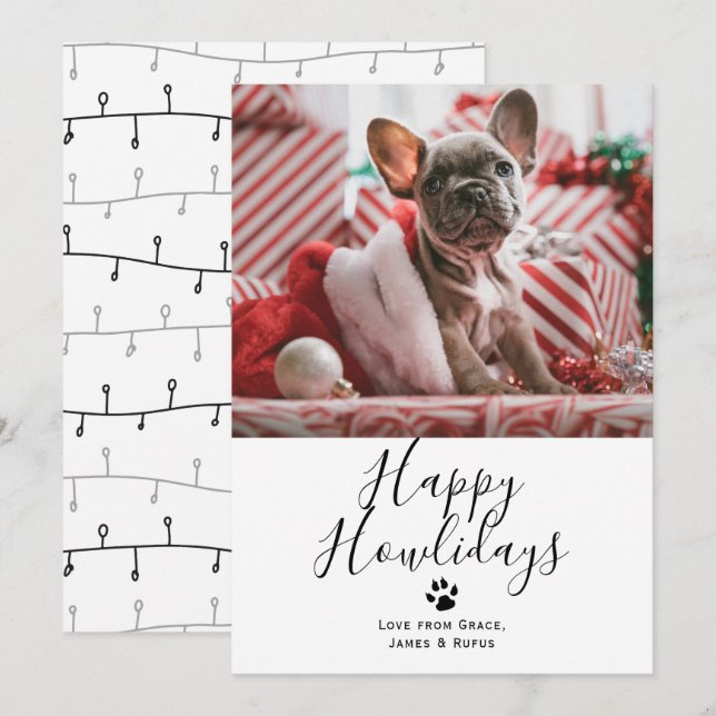 Happy Howlidays Pet Hund Weihnachtskarte Einladung (Vorne/Hinten)