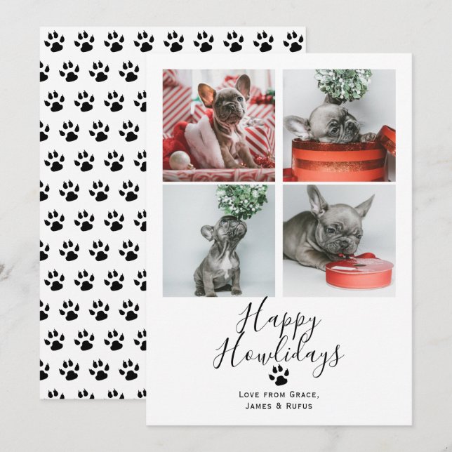 Happy Howlidays Pet Hund Weihnachtskarte Einladung (Vorne/Hinten)