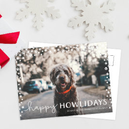 Happy Howlidays Pet Lover Holiday Foto Postkarte